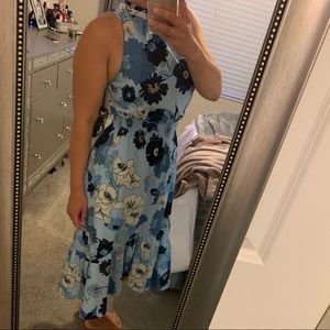 Vince Camuto Blue Floral Dress Size 6 WORN ONCE